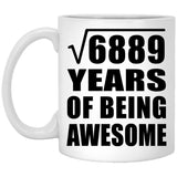83rd Birthday Square Root of 6889 Years of Being Awesome - 11oz Coffee Mug