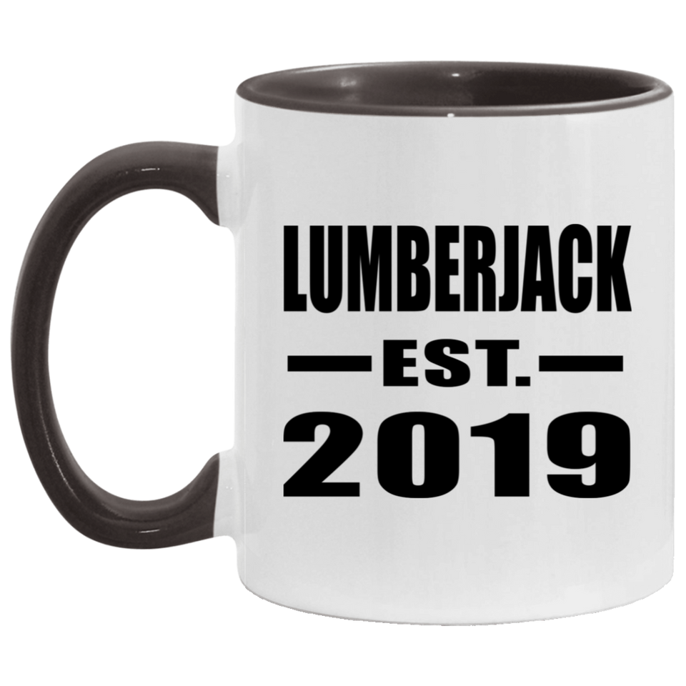 Lumberjack Established EST. 2019 - 11oz Accent Mug Black