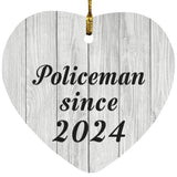Policeman Since 2024 - Heart Ornament F