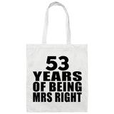 53rd Anniversary 53 Years Of Being Mrs Right - Tote Bag White