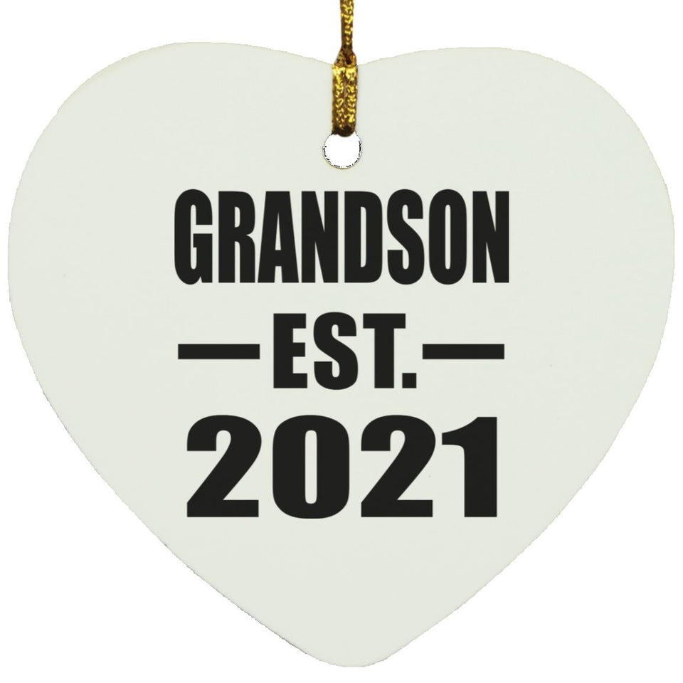 Grandson Established EST. 2021 - Heart Ornament