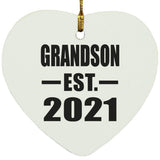 Grandson Established EST. 2021 - Heart Ornament