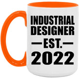 Industrial Designer Established EST. 2022 - 15oz Accent Mug Orange