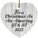 First Christmas As An Amazing Gf & Bf 2022 - Heart Ornament F