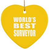 World's Best Surveyor - Heart Ornament