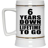 6th Anniversary 6 Years Down Lifetime To Go - Beer Stein