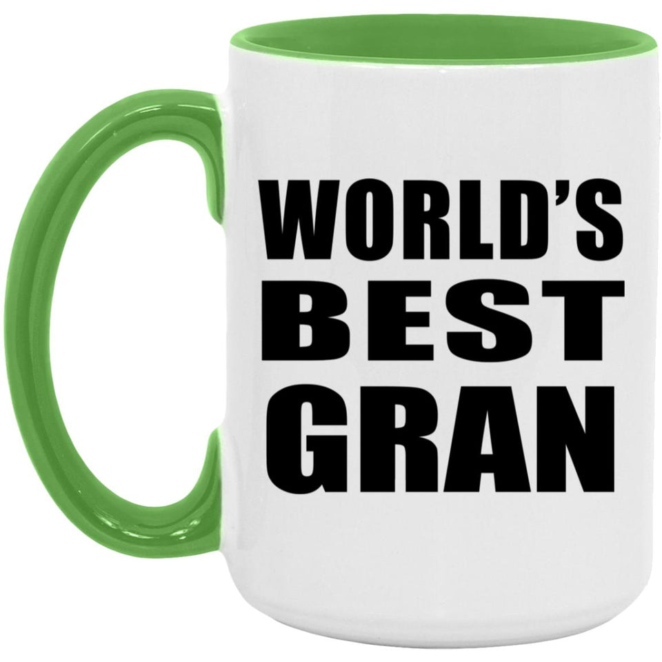 World's Best Gran - 15oz Accent Mug Green