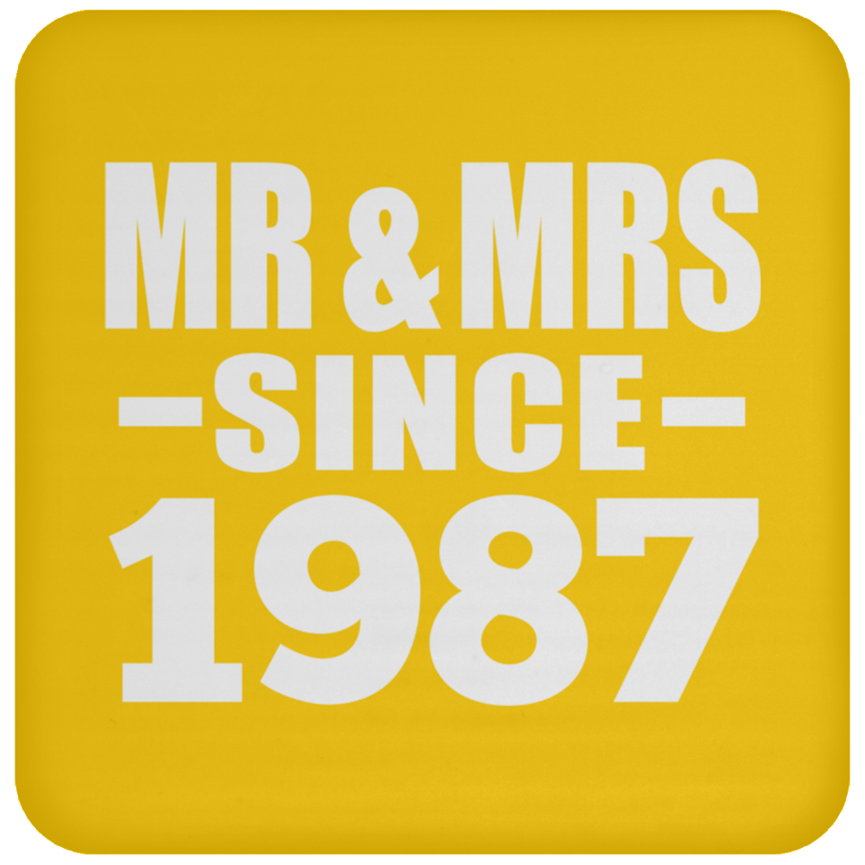 37th Anniversary Mr & Mrs Since 1987 - Drink Coaster