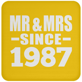 37th Anniversary Mr & Mrs Since 1987 - Drink Coaster