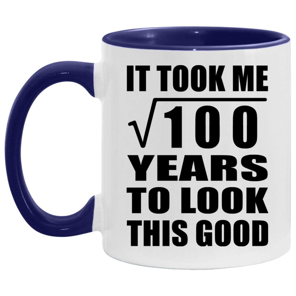 10th Birthday Took Square Root of 100 Years To Look Good - 11oz Accent Mug Purple