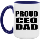 Proud CEO Dad - 15oz Accent Mug Purple