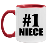 Number One #1 Niece - 11oz Accent Mug Red