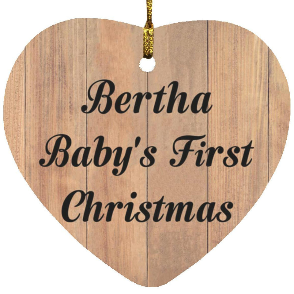 Bertha Baby's First Christmas - Heart Ornament C