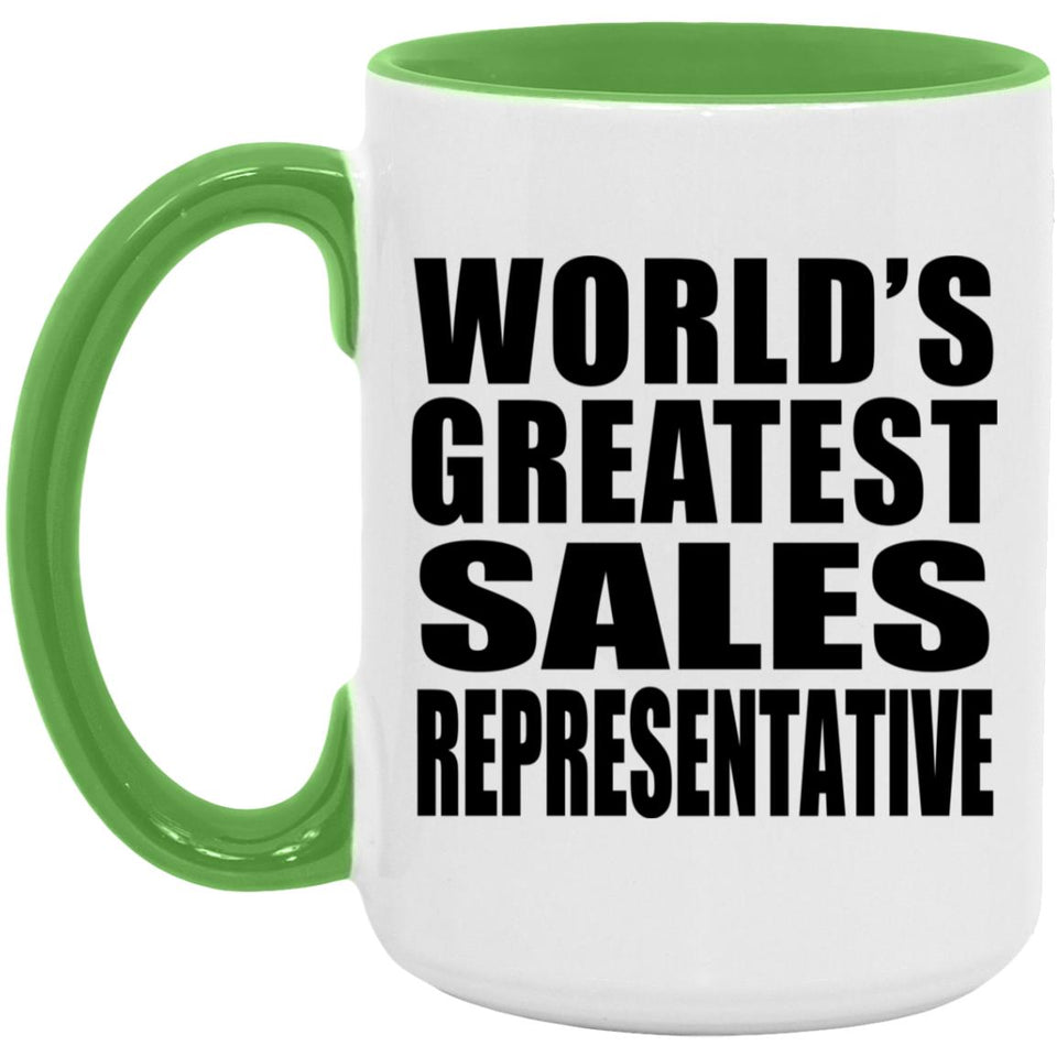 World's Greatest Sales Representative - 15oz Accent Mug Green