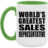 World's Greatest Sales Representative - 15oz Accent Mug Green