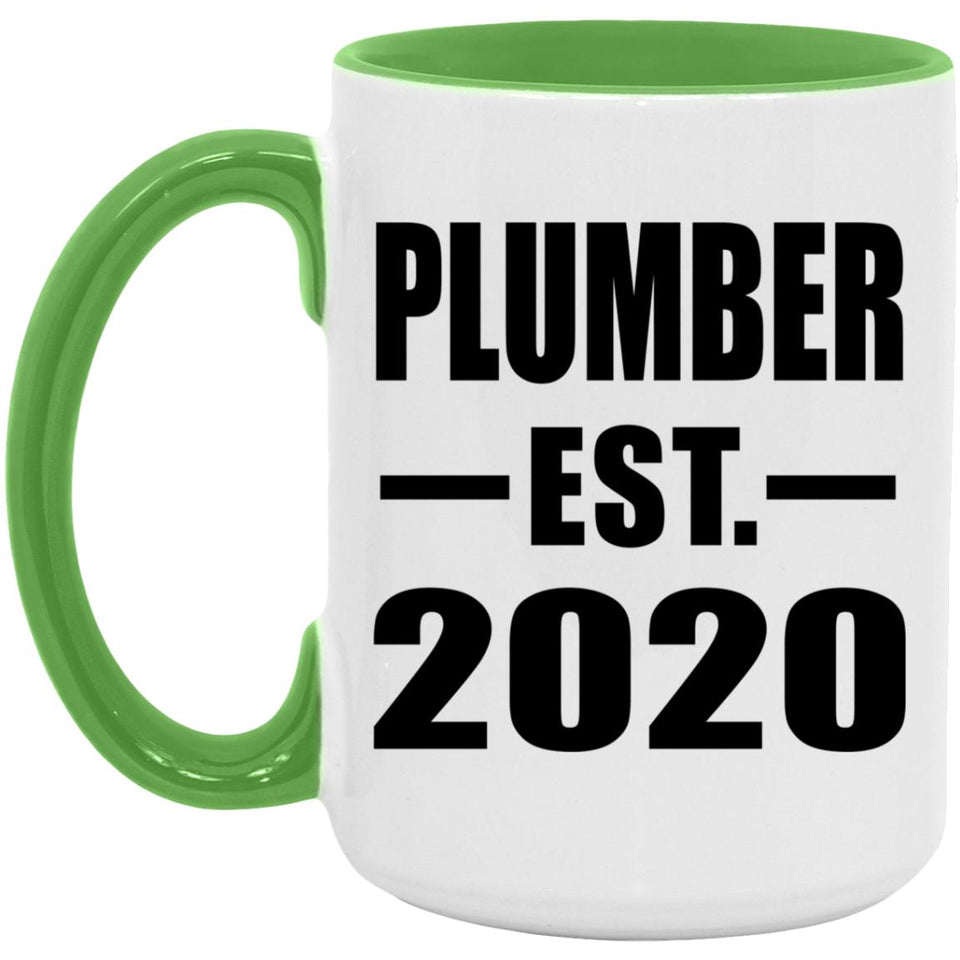 Plumber Established EST. 2020 - 15oz Accent Mug Green