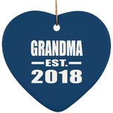 Grandma Established EST. 2018 - Heart Ornament