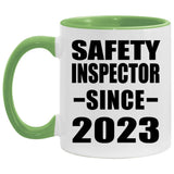 Safety Inspector Since 2023 - 11oz Accent Mug Green