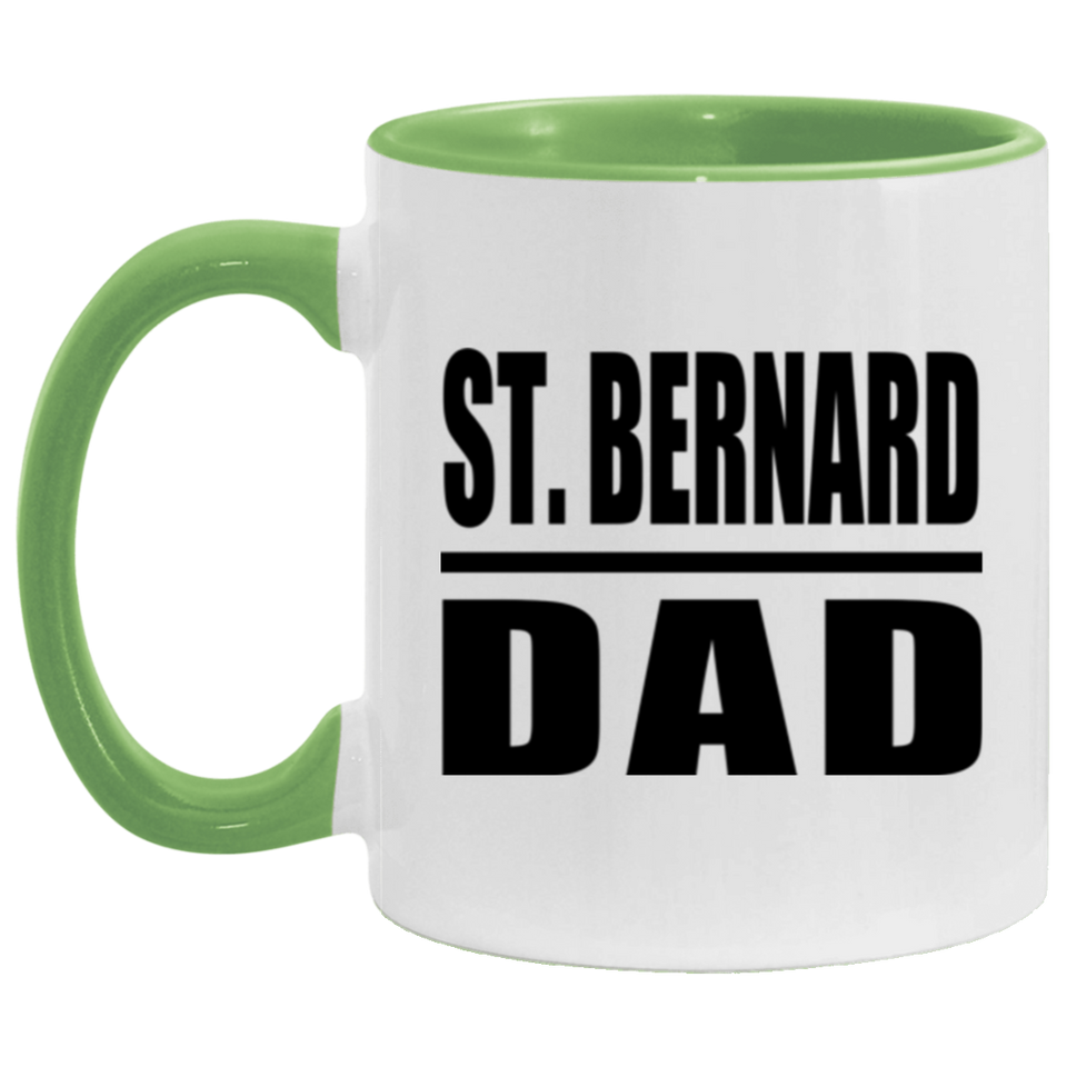 St. Bernard Dad - 11oz Accent Mug Green