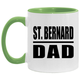 St. Bernard Dad - 11oz Accent Mug Green