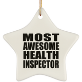 Most Awesome Health Inspector - Star Ornament