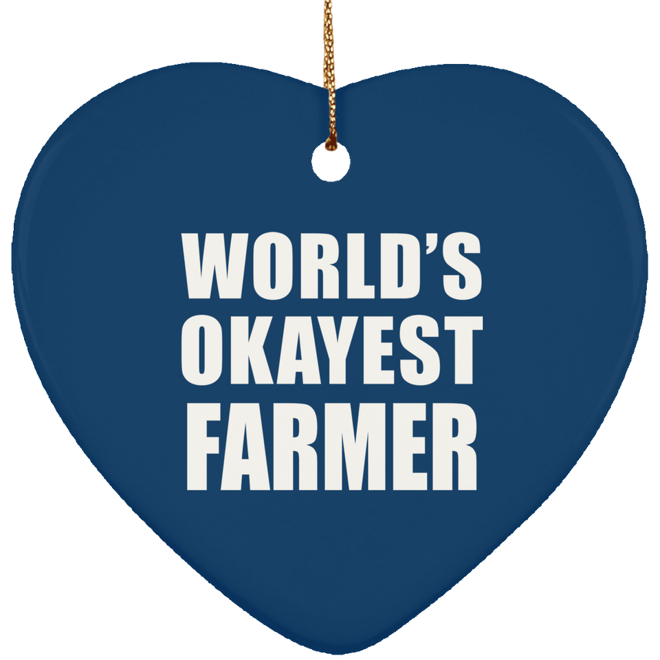 World's Okayest Farmer - Heart Ornament