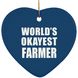 World's Okayest Farmer - Heart Ornament