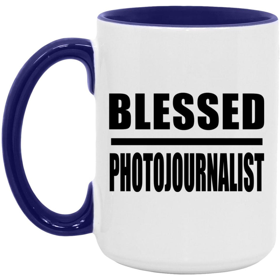 Blessed Photojournalist - 15oz Accent Mug Purple
