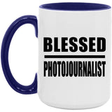Blessed Photojournalist - 15oz Accent Mug Purple