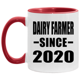 Dairy Farmer Since 2020 - 11oz Accent Mug Red