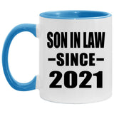 Son In Law Since 2021 - 11oz Accent Mug Blue
