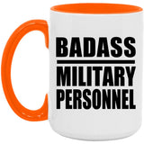 Badass Military Personnel - 15oz Accent Mug Orange