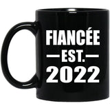 Fiancee Established EST. 2022 - 11oz Coffee Mug Black