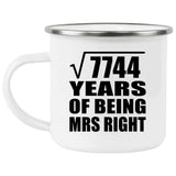 88th Anniversary Square Root of 7744 Years of Being Mrs Right - 12oz Camping Mug