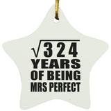 18th Anniversary Square Root of 324 Years of Mrs Perfect - Star Ornament