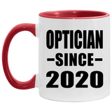 Optician Since 2020 - 11oz Accent Mug Red