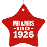 98th Anniversary Mr & Mrs Since 1926 - Star Ornament
