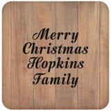Merry Christmas Hopkins Family - Drink Coaster C