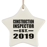 Construction Inspector Established EST. 2019 - Star Ornament