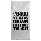 80th Anniversary Square Root of 6400 Years Lifetime To Go - Hand Towel