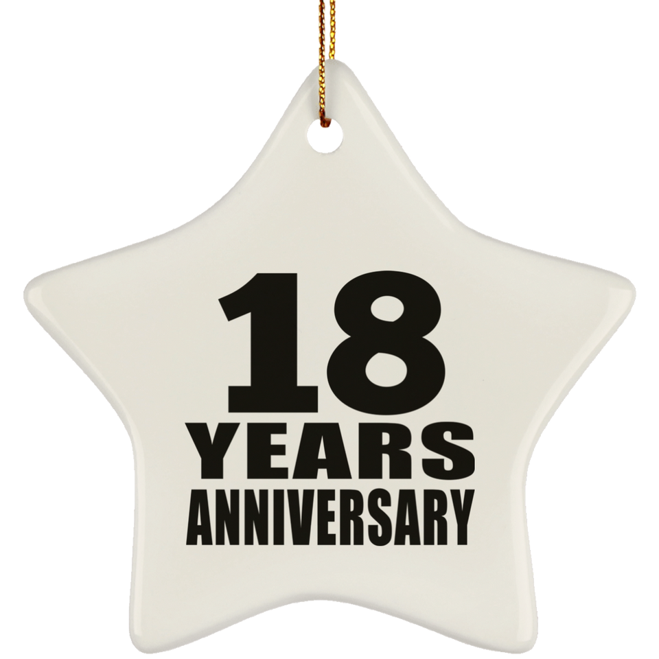 18th Anniversary 18 Years - Star Ornament