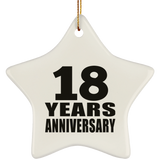 18th Anniversary 18 Years - Star Ornament