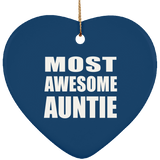 Most Awesome Auntie - Heart Ornament