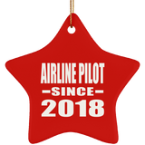 Airline Pilot Since 2018 - Star Ornament