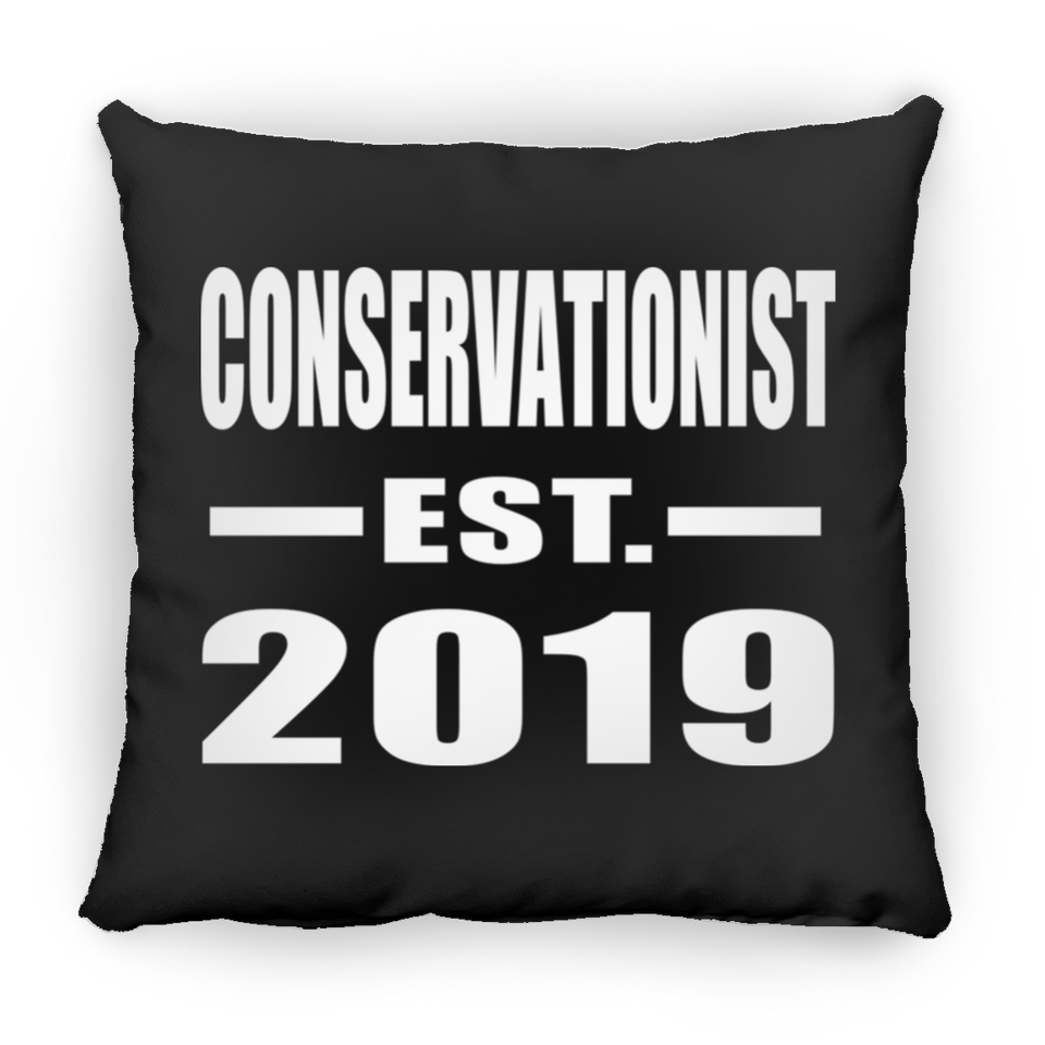 Conservationist Established EST. 2019 - Throw Pillow Black