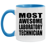 Most Awesome Laboratory Technician - 11oz Accent Mug Blue
