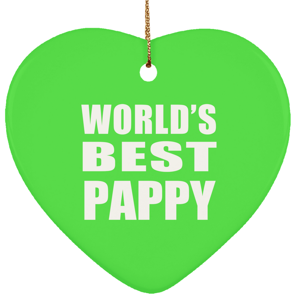 World's Best Pappy - Heart Ornament