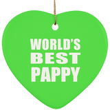 World's Best Pappy - Heart Ornament
