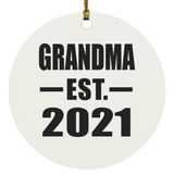Grandma Established EST. 2021 - Circle Ornament