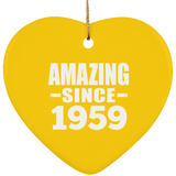 65th Birthday Amazing Since 1959 - Heart Ornament